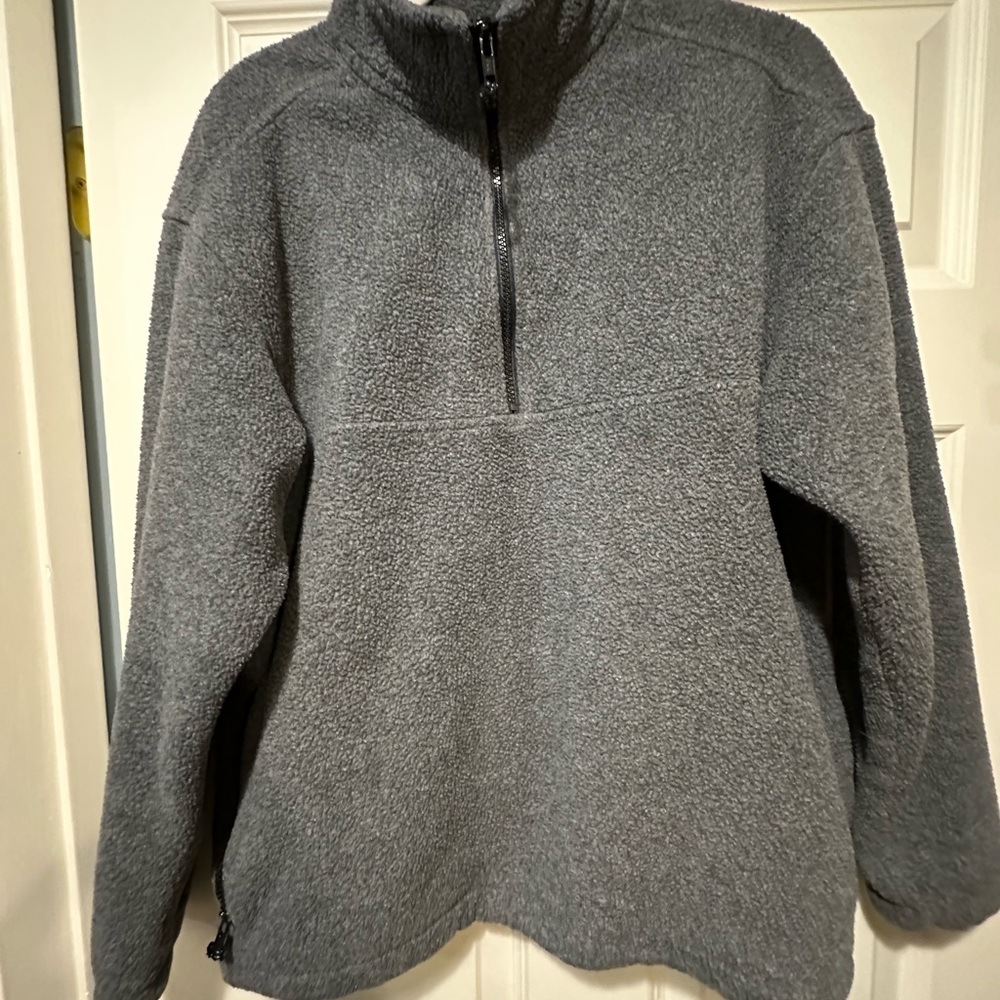 Vintage 90's Eddie Bauer Men's Gray Quarter-Zip Fleece Pullover Sweater EBTEK